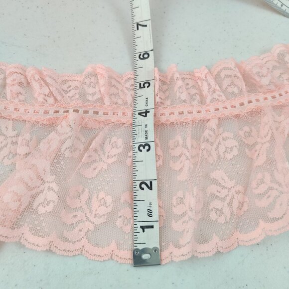 Vintage Lace Trim St. Louis Trimming 15 yards+6" Light Pink 5" wide - Picture 3 of 3